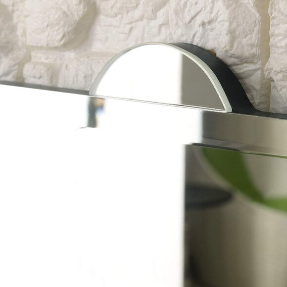 Unique NEW IN BOX Gorgeous Boho Mod Teal Fringe Half Moon Beveled Wall Mirror - Picture 8 of 9